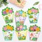 Spring Flower Pot Stickers - 12 Sets of Garden Theme Art Craft Kit for Kids School Activity Make Your Own Nature Sunflower Scene with Butterfly Frog Bug Animal DIY Insect Game Party Favor Gift